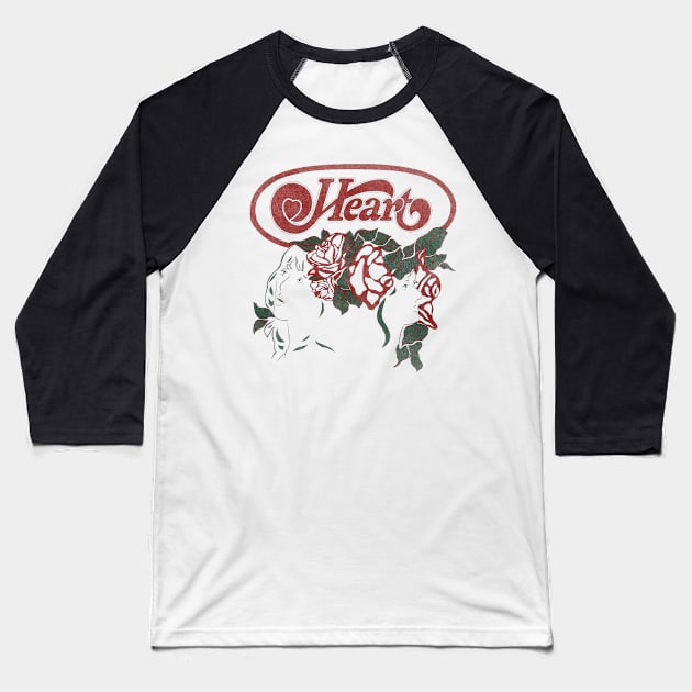 HEART RETRO BAND Baseball T-Shirt by KevinPower Art